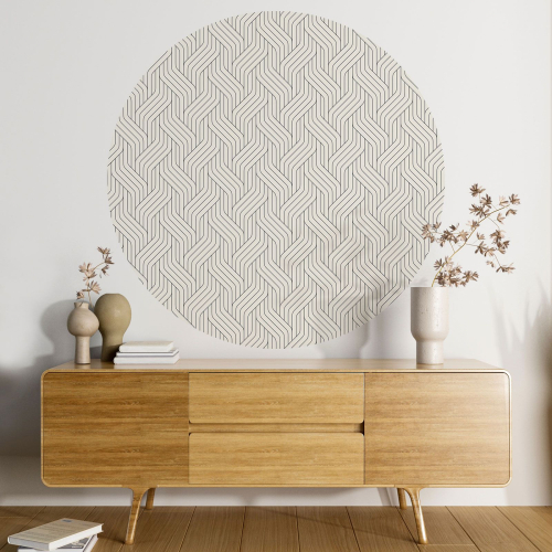 Papier peint rond / cercle - Motif traissé