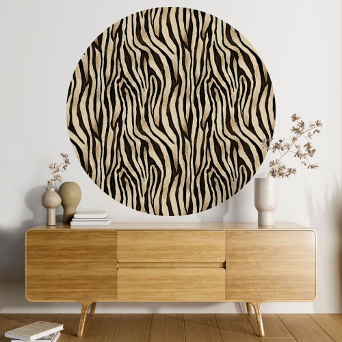 Papier peint rond / cercle - Motif zébré