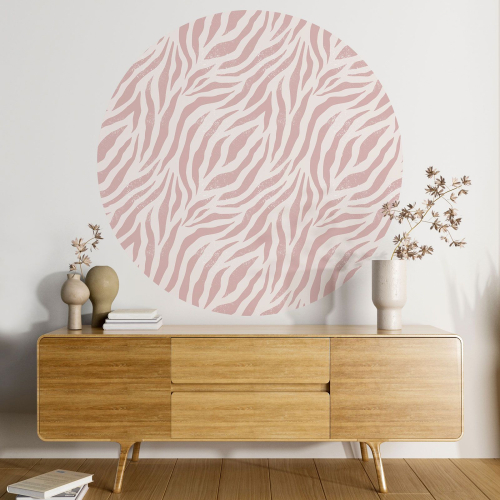 Papier peint rond / cercle - Motif zébré - 292