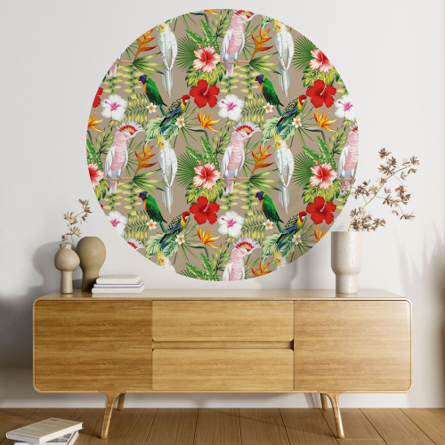 Papier peint rond / cercle - Oiseaux - 064