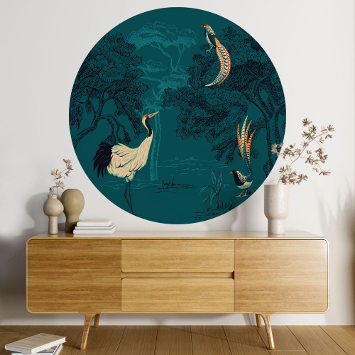 Papier peint rond / cercle - Oiseaux