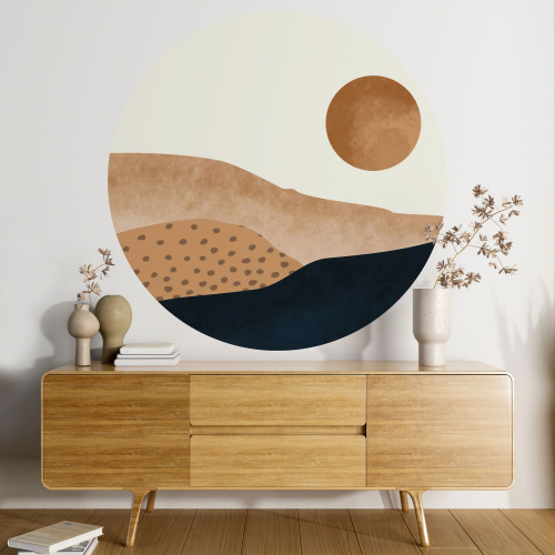 Papier peint rond / cercle - Paysage Abstrait