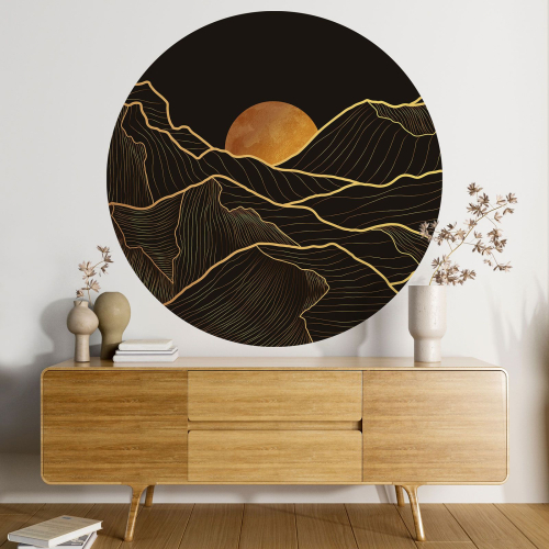 Papier peint rond / cercle - Paysage Abstrait