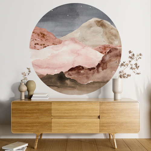 Papier peint rond / cercle - Paysage boho