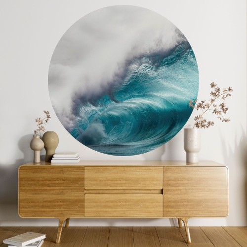 Papier peint rond / cercle - Vague