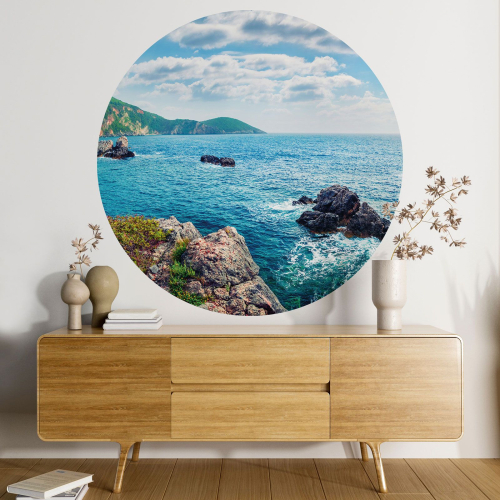Papier peint rond / cercle - Vue Mer